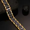 Collana Vinterly magnetica a catena da uomo Salute Energia Ematite Oro Nero Ceramica Bracciale da uomo Collana di gioielli Q240401