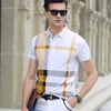 TPJB Polo da uomo Plaid Moda estiva Classica Casual Top maniche corte Marca famosa Cotton Business Polo 240322