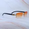 Buffalo Horn Sunglasses Designer Carter Luxury Sun Verres de soleil Vintage Eley Shades Eyewear Mens Decoration Rimless Frame 012 Gold