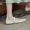 QUTAA женская обувь из натуральной кожи на плоской подошве в стиле ретро с квадратным носком, весенне-осенняя повседневная женская обувь на липучках, размер 34-40 240322