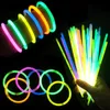 50/100/200 st glödpinnar armband halsband neon bröllop födelsedag fest rekvisita dekor färgglad fluorescens ljus 240326