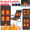 Mat Electric Heated Camping Chair Heated Cushion 4 Heated Areas Seat Heater Cushion USB Charging Winter Seat Warmer Cover for Home