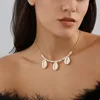 Ожерелья с подвесками из натуральной ракушки, круглое ожерелье с искусственным жемчугом для женщин, нишевые универсальные женские креативные ювелирные изделия, оптовая продажа