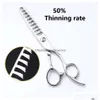 Hair Scissors 1Pcs Professional Haircut 6 Inch Cutting Thinning Shears Sharp And Durable Hairdressing Drop Delivery Products Care Styl Dhgan