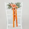 Fleurs décoratives fleur artificielle pour cérémonie de mariage dossier de chaise blanc Orange rose fausse décoration de fête d'église