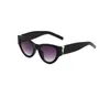 Óculos de sol masculino designer feminino óculos de sol marca de luxo 94 óculos de sol carta s moda óculos gato-olho retro protetor solar carta y óculos de sol de armação pequena duplo cinza