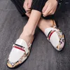 Casual Shoes Summer Half Men Leather Mules Fashion Drag Loafer Mocassin Handmade