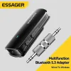 Adaptador Essager Bluetooth 5.3 Adaptador TIPEC 3,5 mm Cabo de áudio TF Slot de cartão multifuncional Adaptador Bluetooth para Laptop de tablets para telefones