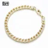 Nuovi prodotti di vendita caldi Hiphop Keel Texture Gioielli Diamante Catena a maglia cubana Bracciale in oro per donna Uomo