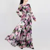Бальные платья Qian Han Z I 2024, модное высокое качество, женское летнее платье макси, винтажное пляжное богемное длинное платье с цветочным принтом