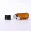 Şişe 100pcs 1ml/2ml/3ml/5ml boş dram amber cam esansiyel yağ şişesi ince cam küçük amber parfüm yağ şişeleri örnek test şişesi