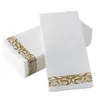 Serviettes à main jetables, serviettes de salle de bain décoratives, en papier de lin doux et absorbant, pour les fêtes de cuisine, les mariages, les dîners, les événements