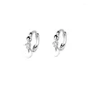 Boucles d'oreilles créoles SOFTPIG en argent Sterling 925 véritable, perle de disque en Zircon pour femmes à la mode, bijoux fins classiques, accessoires minimalistes