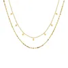 Collares colgantes 316L Acero inoxidable Moda Joyería de alta gama Rhombus Zircon Charm Collar de cadena para mujeres