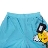 Mens designer shorts alfabet tryckt smiley ansiktsmönster par väst mesh tyg strandbyxor