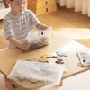 Borsa con cerniera impermeabile con griglia di grande capacità Borsa per riporre pezzi di puzzle per bambini Cartella con cerniera Forniture per ufficio scolastico Astuccio