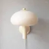 Wall Lamp Creamy Mushroom Glass Creative Interior Design Study Aisle Bedroom Bedside Minimalistic Room Decor Light Drop Delivery Home Dhmqt