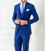 Nouveautés deux boutons bleu Royal marié Tuxedos pic revers hommes d'honneur costumes hommes costumes de mariage veste pantalon gilet 8726544