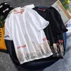 Męskie koszulki Summer Men krótkie rękawy Tshirty bawełniane w stylu koreańskim w mieście budynek budowlany druk luźne O ubranie na szyję czarny biały fash dh2zm