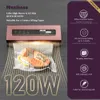 Mesliese Hine de mise sous vide puissante, système de conservation des aliments compact 6 en 1, précision 90 kpa, avec coupe intégrée, 2 sacs en rouleau, 5 sacs prédécoupés, intelligent