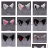 Chapeaux de fête mignon chat renard fausse fourrure oreille cheveux cerceaux bandeau oreilles bandeau Halloween Noël déguisement cosplay clip lolita homefavor dhiyk