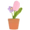 Flores decorativas tulipa vaso de flores decoração do escritório vaso planta retro decorações fio para casa