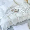 Bedding Sets 2024 Luxury 120 Thread Count Cotton Duvet Cover 4 Pcs Set Butterfly Embroidery Quilt Naked Sleeping Flat Sheet Pillowcase