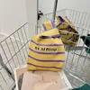 Borse Totes Borsa da donna a righe a contrasto polso personalizzato piccola canotta quadrata Shopping Nuova borsa lavorata a maglia