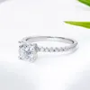 Cluster Rings Maudie All Real Moissanite Diamond Ring 1.18ct Super Luxury S925 Толстая стерлинговая элегантная подушка