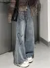 Женские джинсы, корейские широкие брюки для женщин, модные брюки Y2k 2024, прямые джинсовые брюки с высокой талией, винтажные Pantalon Femme
