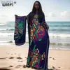 Grundläggande avslappnade klänningar Elegant Ramadan Graphic Boho Print Crew Neck Kaftan Maxi Abaya - Modest Short Sleeve Maxi Dress for Women Party Dress med Belt YQ240402