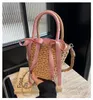 Children ribbon Bows handbags 2024 Summer girls grass woven vegetable Basket kids Braid messenger holiday beach bag Z7439