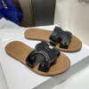 Tasarımcı Terlik Kadın Düz Sandalet Flip Flops Baskılı Deri Yaz Plajı Terlik Kauçuk Sole Luxurys Slaytlar Moda Kutsal Boyut 35-40