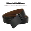 Bältesspecifikationer Mens Belt Hard Alloy Automatisk spänne Mens 30mm Natural Cowhide Non Perforated Thin Belt Q240401