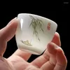 Set di articoli da tè Tazza da tè in ceramica creativa a forma di uovo 6 pezzi / set Tazze da teiera in vetro Gaiwan con fiori in porcellana Bone China Tazze da caffè