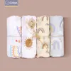 Elinfantile couleur arc-en-ciel 100 coton 4 pièces ensemble cadeau mousseline couvertures d'emmaillotage bambou né bébé serviette de bain enveloppement 240322