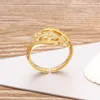 Klusterringar Fashion Flower Finger For Women Open Justerbar manschettbröllop Engagemang Kvinnliga festsmycken Gift Factory grossist