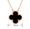 Fashion Van Clover Necklace V Gold High Version 18k Thick Electric CNC Button Collar Chain Natural Fritillaria Double Sided With logo