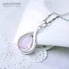 Anhänger Edle Echte 925 Sterling Silber Halsketten Kristall Glas Zirkon Anhänger Kette Geschenk Für Frauen Mädchen Schmuck Dress Up