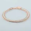 Chain FJ Jewelry 7mm 19cm Womens 585 Rose Gold Medium White Curled Armband Chain Link Q240401