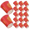 Engångskoppar sugrör 100 st rött glas papperskopp dryck för kinesiska bröllop festliga bordsartiklar