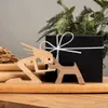 Figuras de gato de madera, arte para perros, artesanía, tallado pequeño, adorno de animales, mujer, hombre y cachorro, decoración de oficina, regalo para pareja 240325