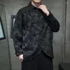 Chemises décontractées pour hommes Hommes Chinois Mode Asymétrique Design Vintage Lâche Manches Longues Homme Vêtements Plus Taille Performance Costumes