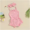 Ensembles de vêtements Infant Baby Girl Daisy Vêtements Floral Sans manches Cami Tank Romper Ruffle Bloomer Shorts Bandeau 3pcs Tenue d'été Drop Ota2C