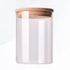 Bouteilles de stockage Pot en verre scellé avec couvercle en bois de bambou Récipient alimentaire pour grains de café en vrac (950 ml)