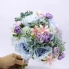 Wedding Flowers Morandi Color Bride Bouquet Rose Artifical Marriage Holding El Party