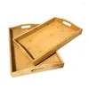 Tea Trays Bamboo Wooden Rectangular Tray Solid Wood Serving Cup El Dinner Plate