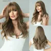 Синтетические парики NAMM OMBRE Медовые женские женские парики Wig Wh Banks Long Wavy Synthetic Wigs для женщин ежедневно косплей -вечеринка лолита парик теплостойкие волосы Y240401