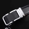 Bälten Autumn Mens Leather Automatic Buckle Youth Business Casual Pants Belt Luxury Designer Work Clothes Black Belt Q240401