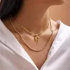 Anhänger Halsketten Mode Goldene Farbe Metall Seil Twist Kette Hohle Erde Halskette Für Frauen Vintage Boho Choker Punk Kragen Schmuck geschenk